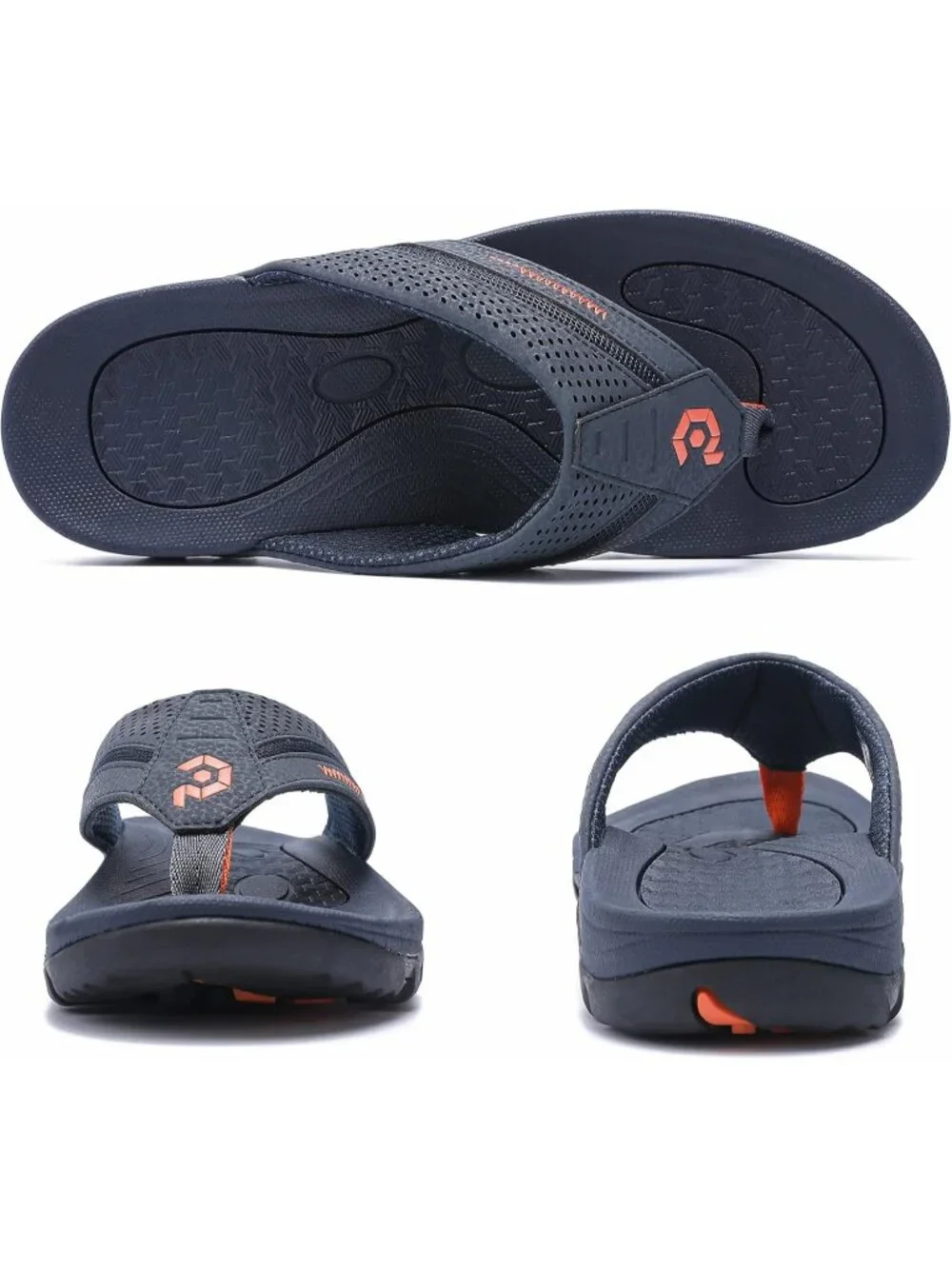 Men's Blue Flip-flops Thongs Sandals Durable Comfort Slippers For Casual